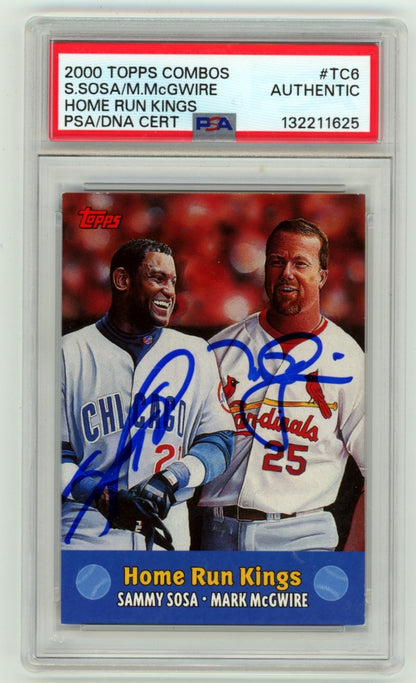 Sammy Sosa & Mark McGwire Dual Signed 2000 Topps Combos Card PSA