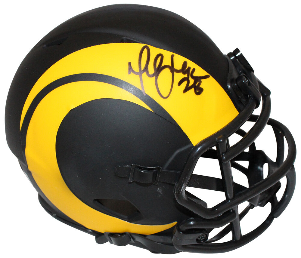 Marshall Faulk Signed Los Angeles Rams Eclipse Mini Helmet Beckett BAS
