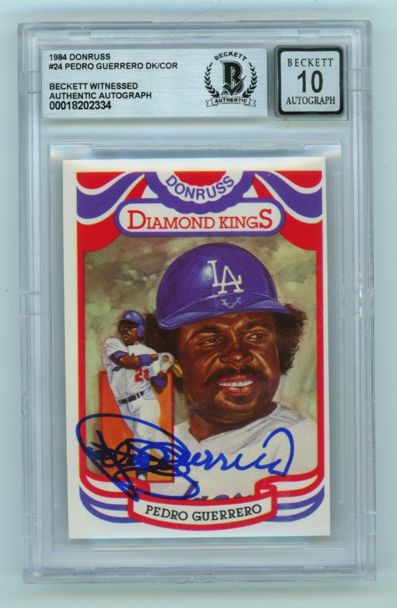 Pedro Guerrero Signed 1984 Donruss Diamond Kings Card (BGS 10 Auto)