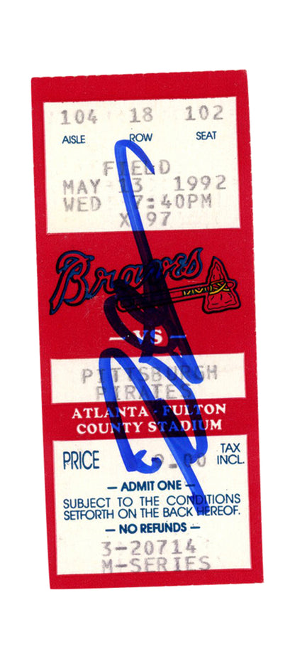 Deion Sanders Signed Atlanta Braves 1992 Game Ticket Stub (vs Pirates)