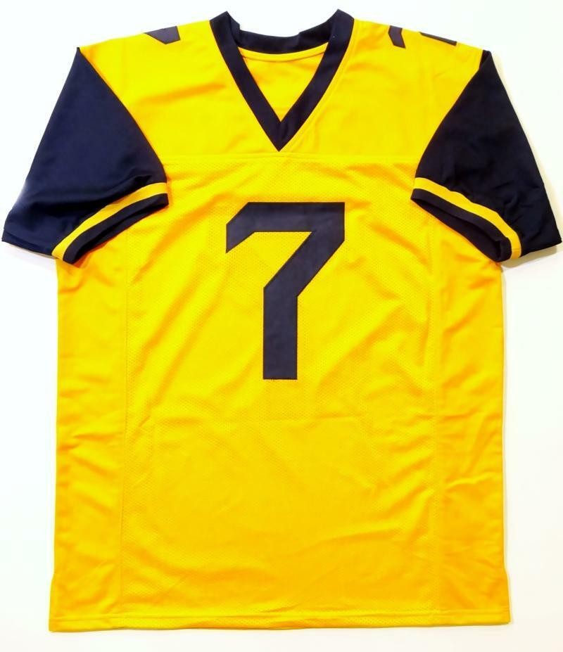 Will Grier Signed Yellow Custom Football Jersey