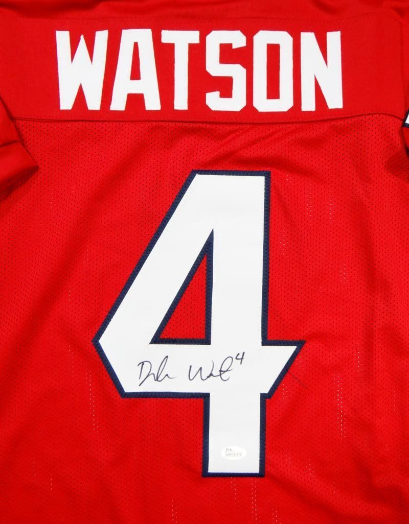 Deshaun Watson Autographed Red Custom Pro Style Jersey