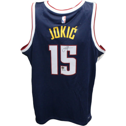 Nikola Jokic Autographed Denver Nuggets Nike Navy Jersey Beckett