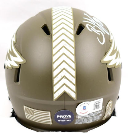 Brian Dawkins Signed Philadelphia Eagles Salute to Service Mini Helmet
