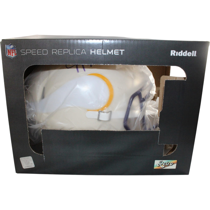 Justin Jefferson Minnesota Vikings Autographed Full Size Retro Replica Helmet