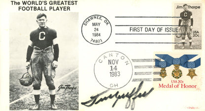 Frank Gifford Signed New York Giants Jim Thorpe Envelope