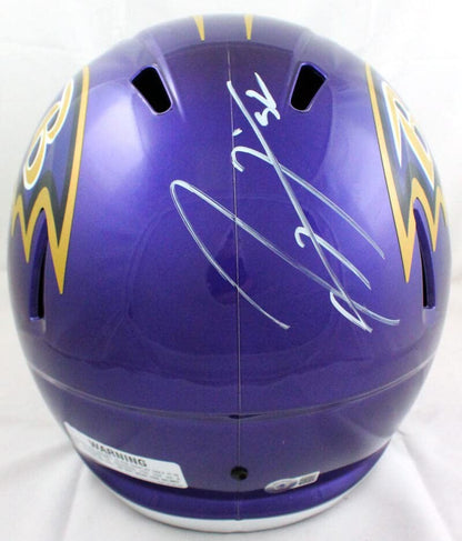 Ray Lewis Autographed Baltimore Ravens Full Size Flash Speed Helmet