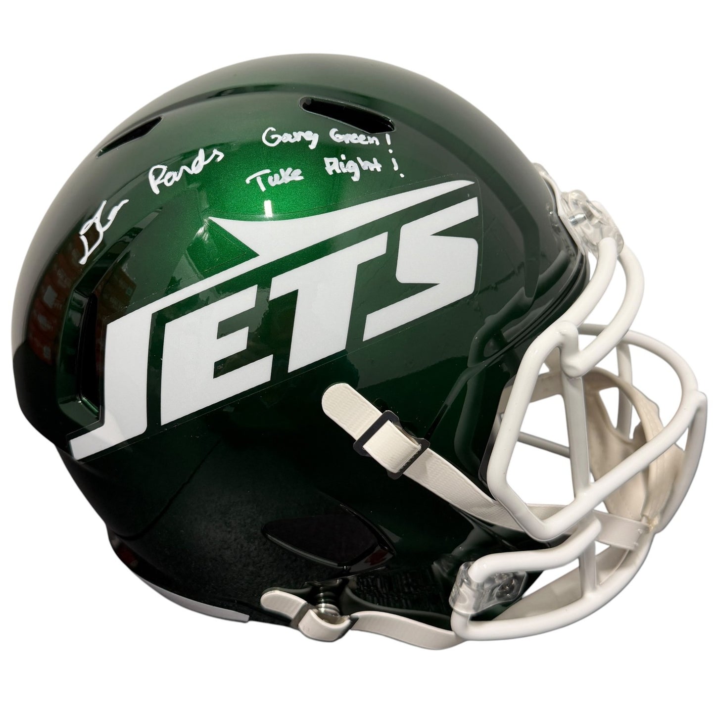D'Angelo Ponds Signed New York Jets Speed Full Size Helmet w/ 2 Inscriptions