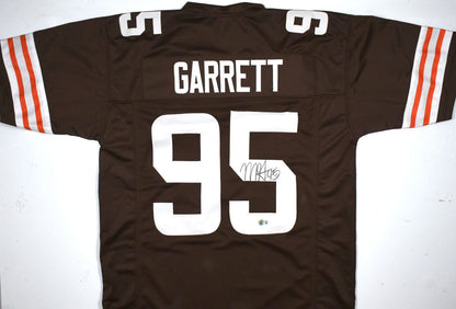 Myles Garrett Autographed Cleveland Browns Style Custom Jersey - Black