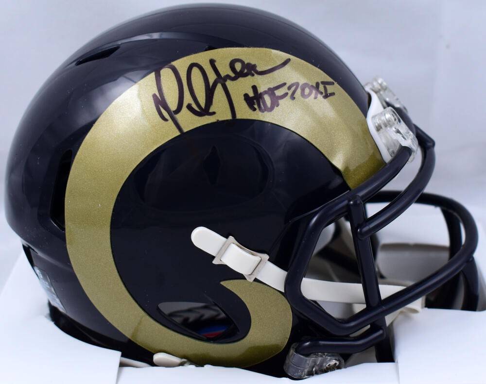Marshall Faulk Signed St. Louis Rams Throwback Speed Mini Helmet