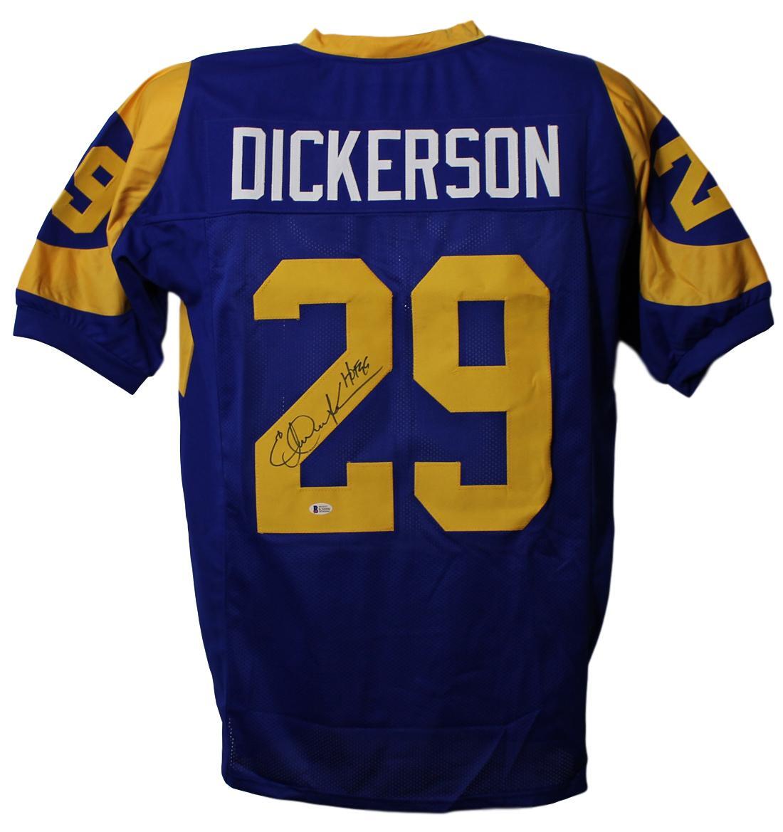 Eric Dickerson Autographed Pro Style Blue Jersey