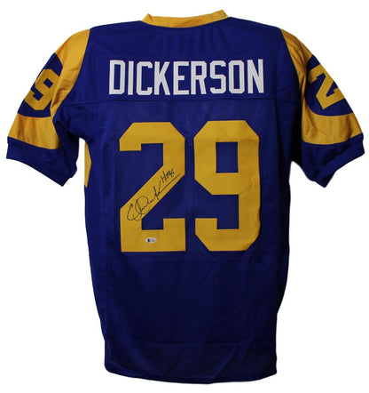 Eric Dickerson Autographed Pro Style Blue Jersey