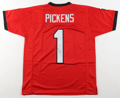 George Pickens Autographed Georgia Bulldogs Red Custom Jersey