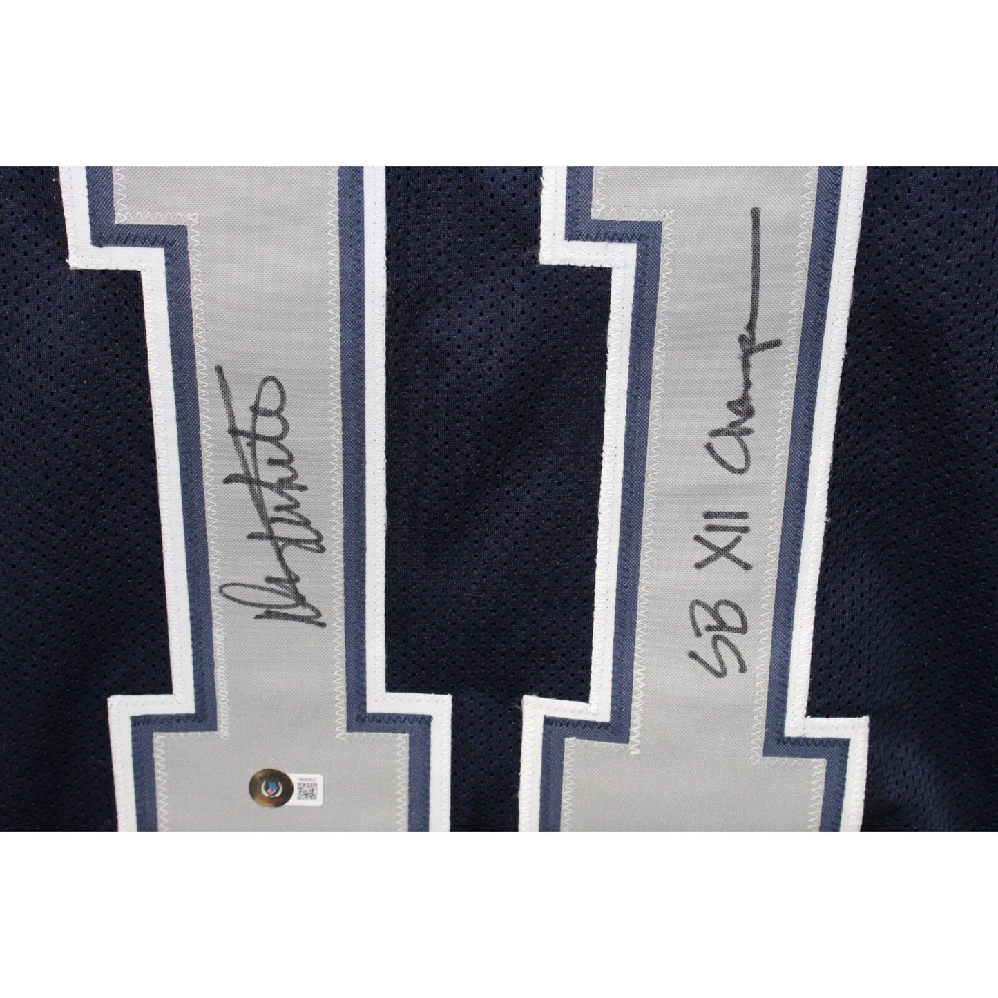 Danny White Autographed SB XII Champ Inscribed Blue Football Jersey