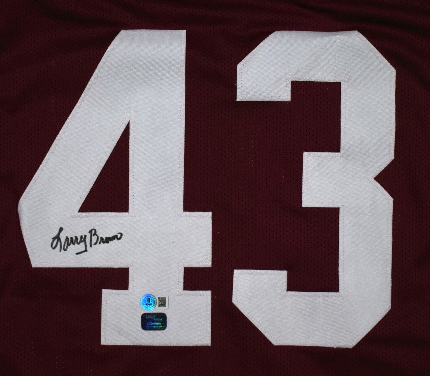 Larry Brown Autographed Burgundy Custom Jersey