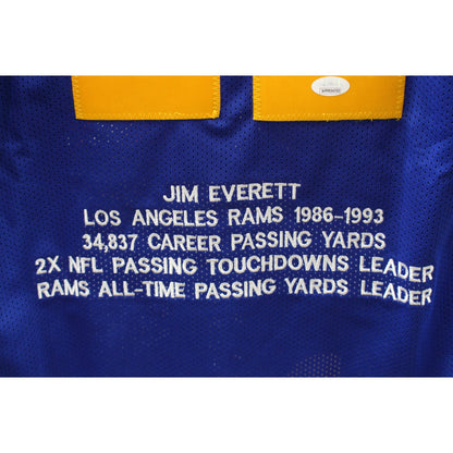 Jim Everett Signed Pro Style Custom Stat Jersey