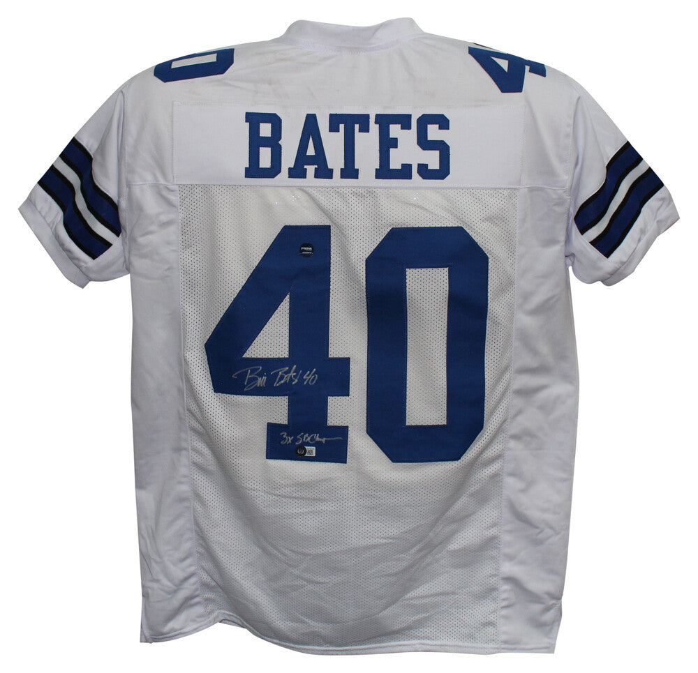 Bill Bates Autographed Dallas Cowboys Custom Jersey 3x SB Champs