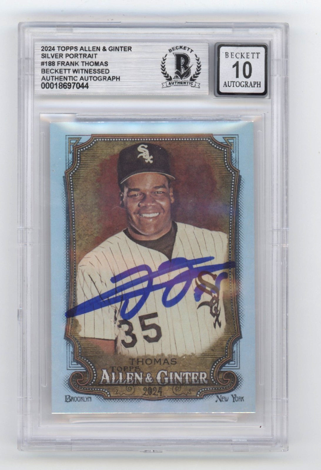 Frank Thomas Signed 2024 Topps Allen & Ginter Silver Card BGS 10 Auto