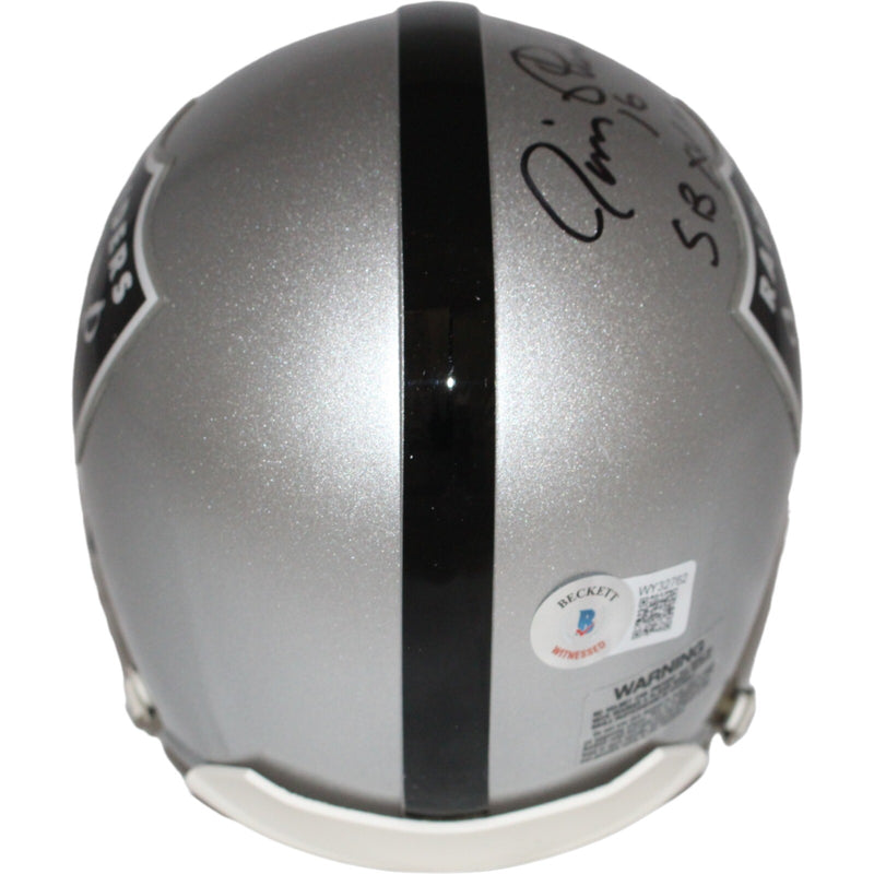 Jim Plunkett Oakland Raiders Autographed VSR4 Mini Helmet