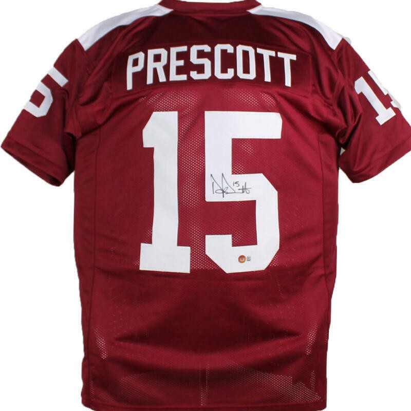 Dak Prescott Autographed Maroon College Style Custom Jersey