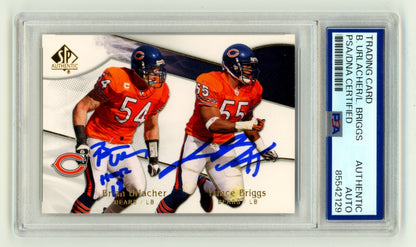 Brian Urlacher & Lance Briggs Signed 2009 UD SP Authentic Card PSA