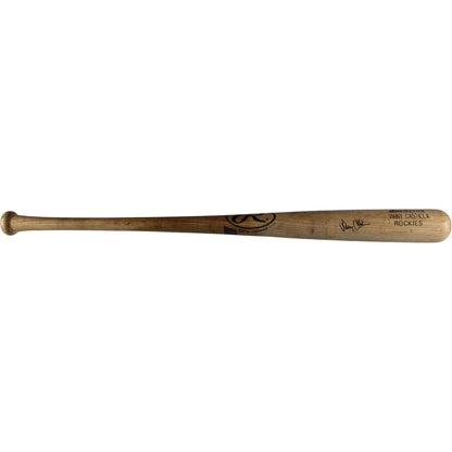 Vinny Castilla Autographed Colorado Rockies Game Used Rawlings Blonde Bat