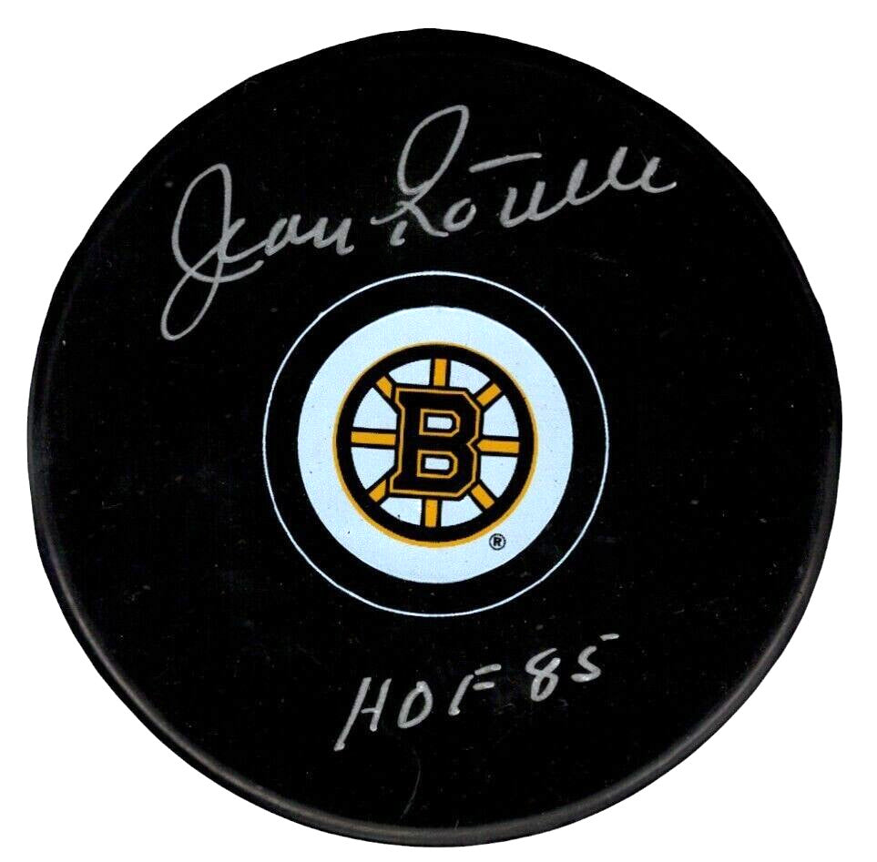 Jean Ratelle Signed Boston Bruins Puck with HOF 85 Inscription (BAS COA)