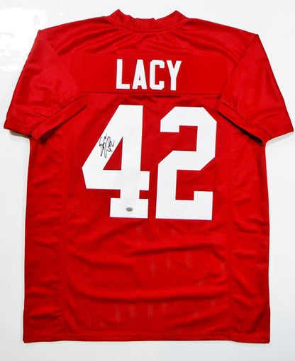 Eddie Lacy Signed Crimson Custom College Style Jersey