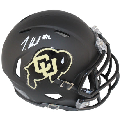 Travis Hunter Autographed Colorado Buffaloes Black Mini Helmet