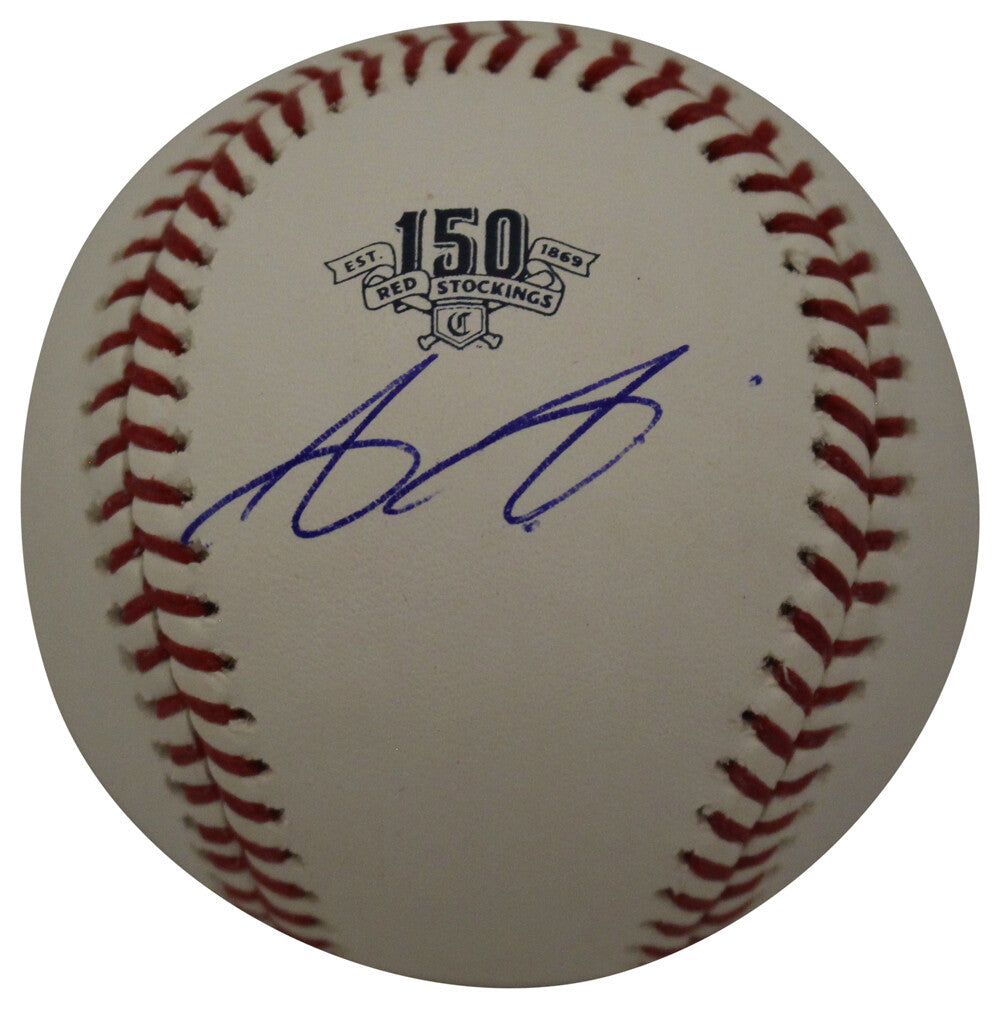 Aristides Aquino Signed Cincinnati Reds 150th Anniversary MLB Baseball