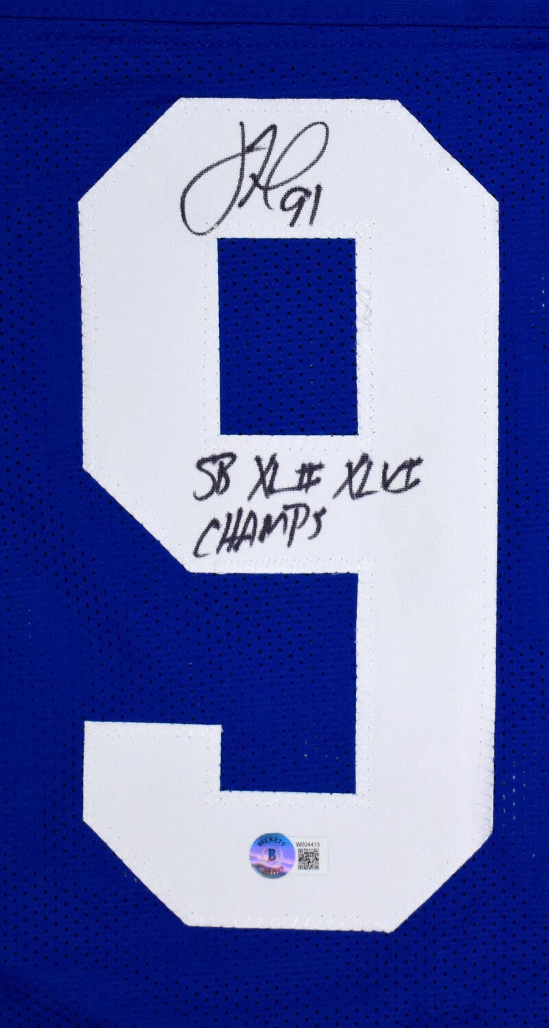 Justin Tuck Autographed New York Giants Custom Jersey "2x SB Champs"