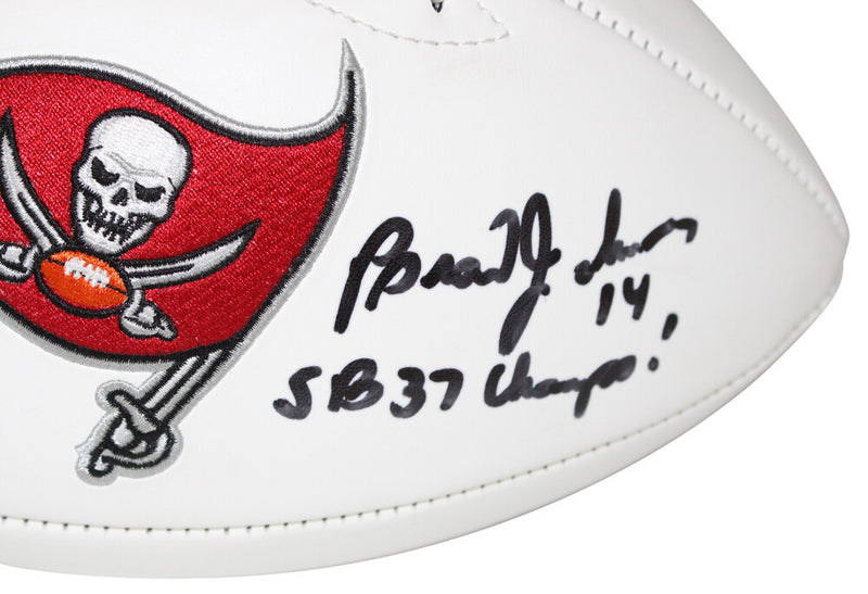 Dexter Jackson & Brad Johnson Signed Tampa Bay Buccaneers Logo Football