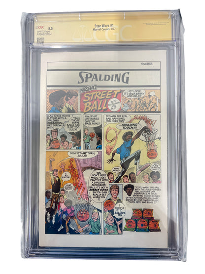 Mark Hamill Signed Star Wars #1 (1977) Newsstand Comic CGC 8.0