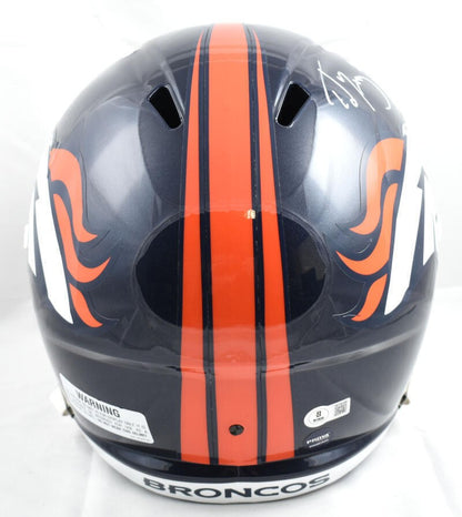 Ed McCaffrey Signed Denver Broncos Full Size White Speed Helmet