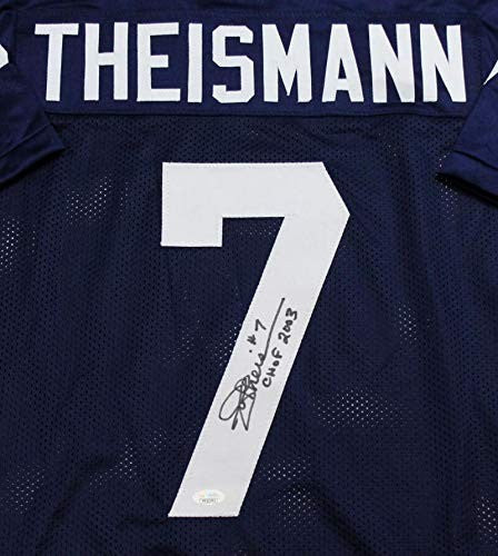 Joe Theismann Autographed Navy Blue College Style Jersey - CHOF Inscription