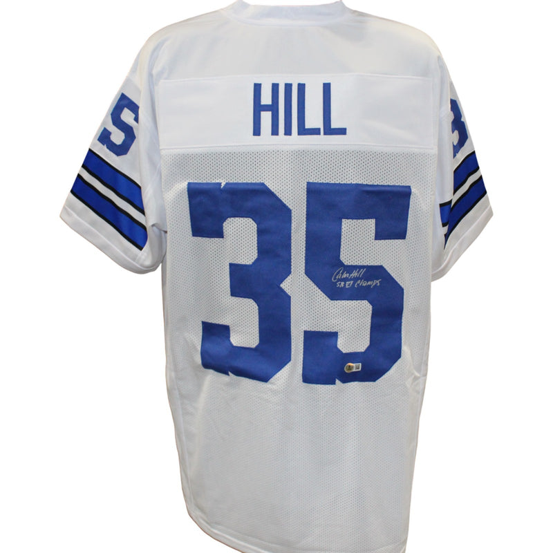 Calvin Hill Autographed Pro Style Jersey - SB VI Champs Beckett BAS
