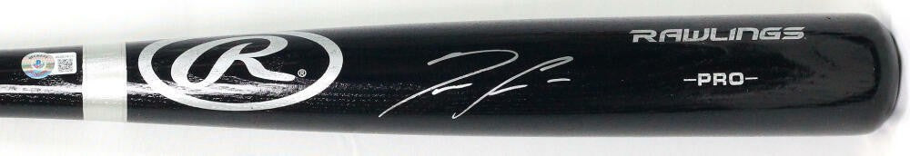 Ronald Acuna Jr. Autographed Black Baseball Bat