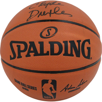 Clyde Drexler Autographed Portland Trailblazers Basketball (JSA)
