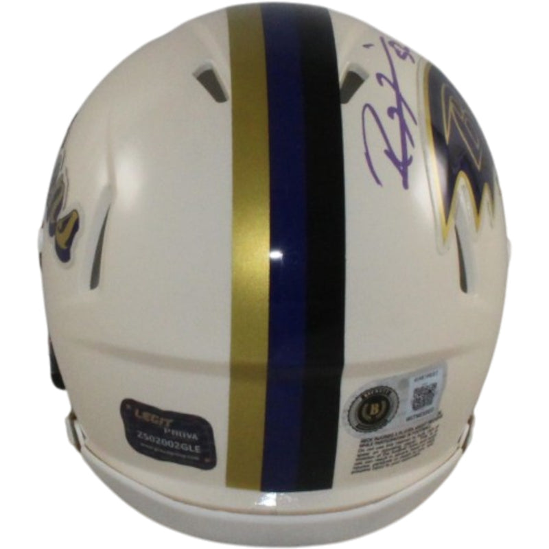 Ray Lewis Autographed Baltimore Ravens Throwback Mini Helmet