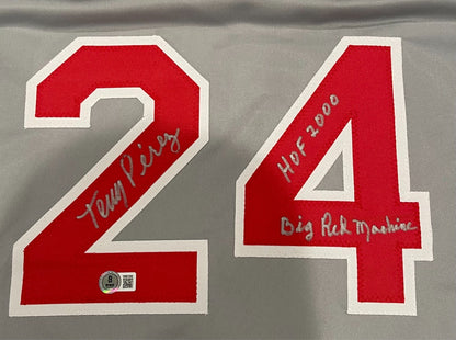 Tony Perez Signed Cincinnati Reds Custom Jersey (2 Inscriptions) BAS