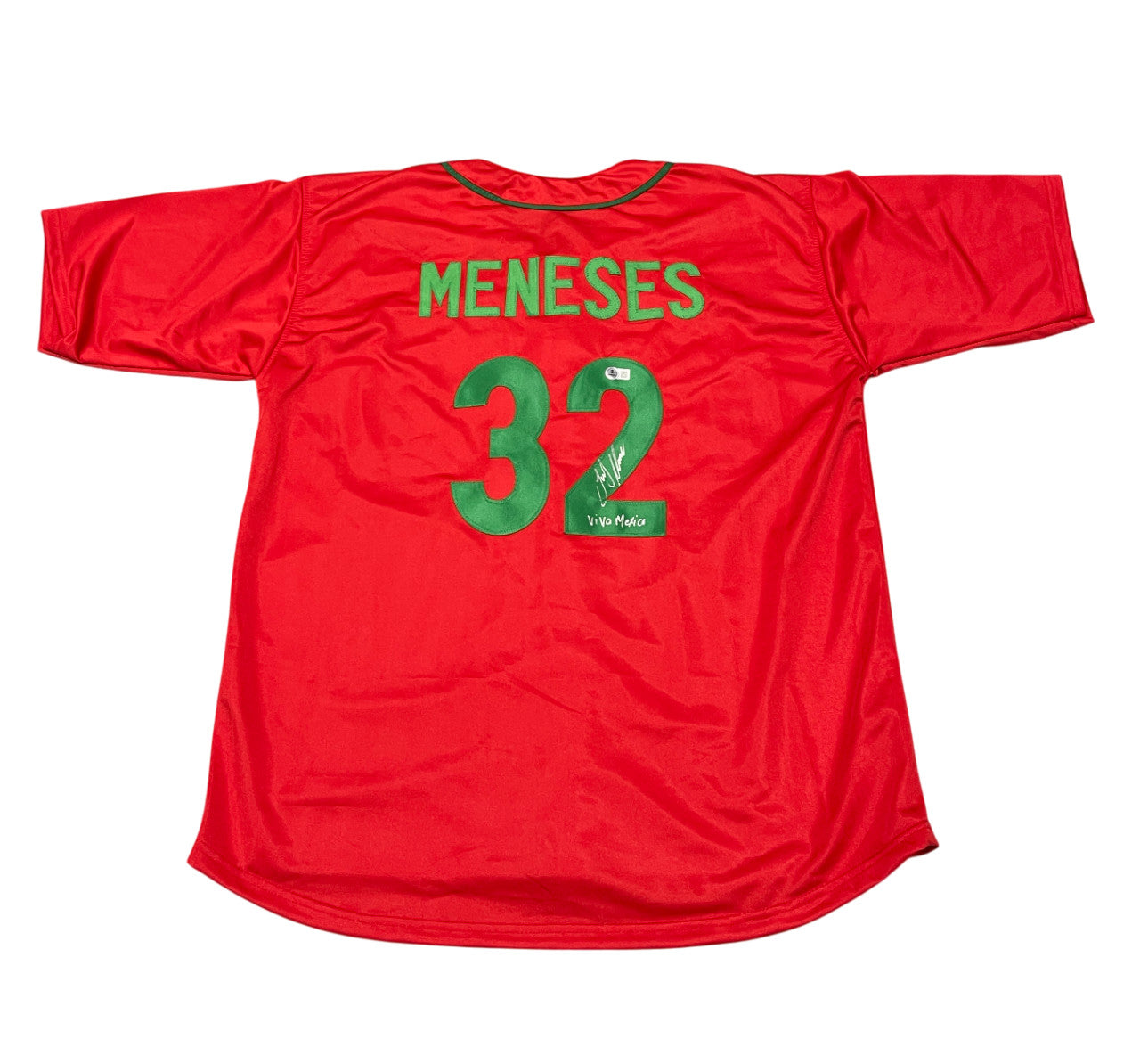 Joey Meneses Signed WBC Mexico Custom Jersey (Viva Mexico Inscription)