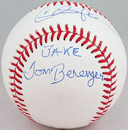 Charlie Sheen, Corbin Bernsen & Tom Berenger Signed Rawlings OML Baseball