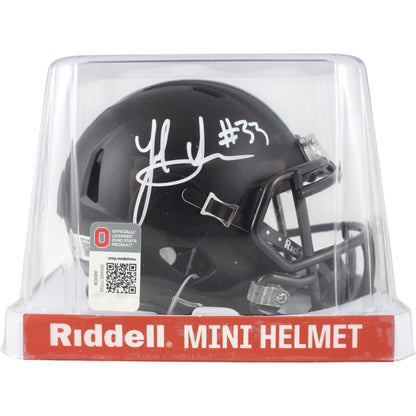 Jack Sawyer Autographed Ohio State Buckeyes Black Speed Mini Helmet
