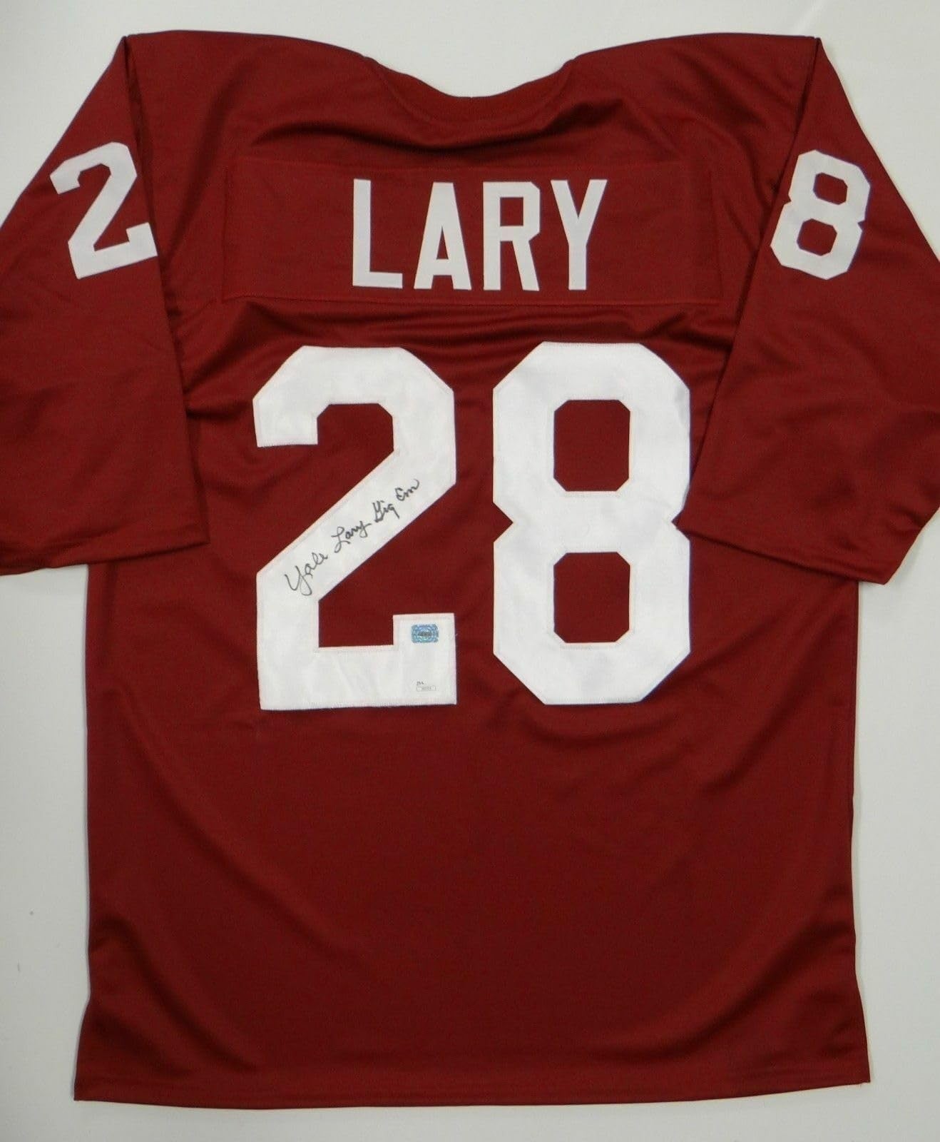 Yale Lary Autographed Maroon College Style Jersey "Gig Em"