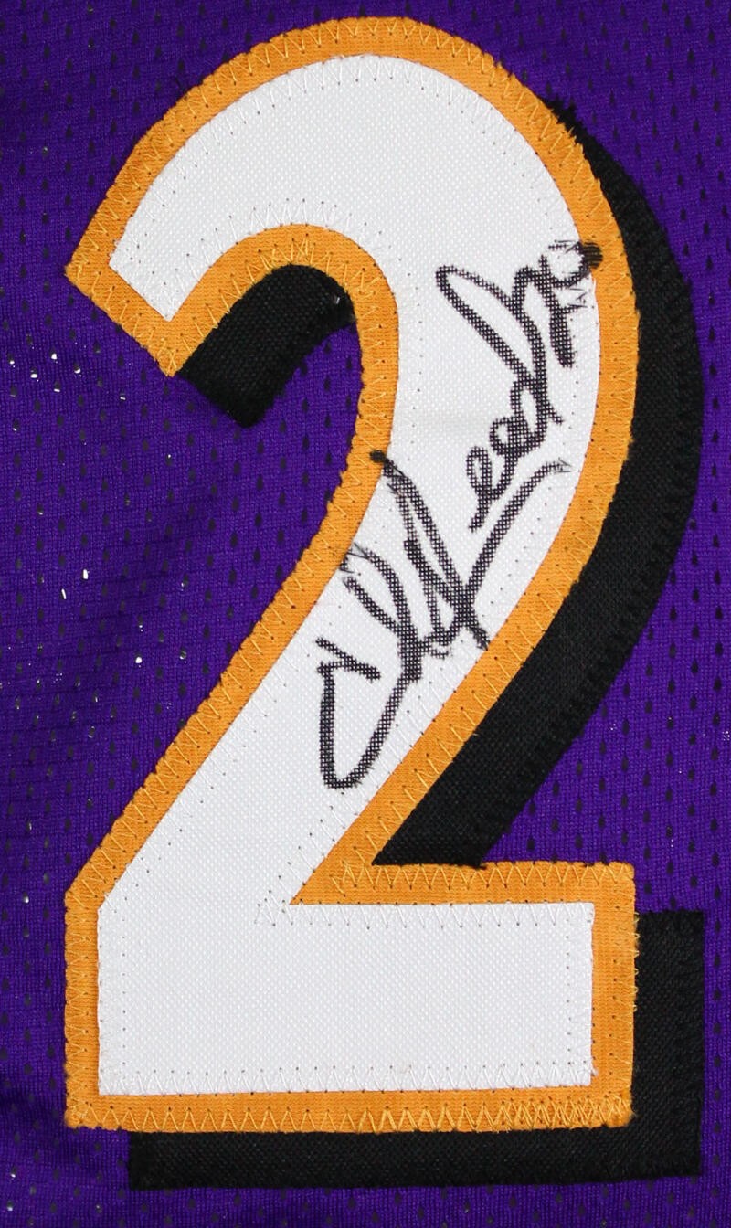 Ray Lewis & Ed Reed Signed Baltimore Ravens Purple Custom Jersey