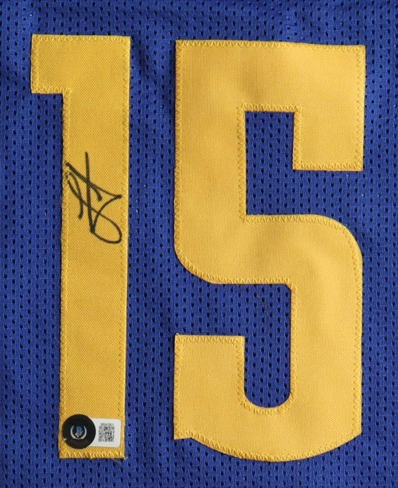 Nikola Jokic Autographed Denver Nuggets Custom Blue Jersey (Beckett COA)