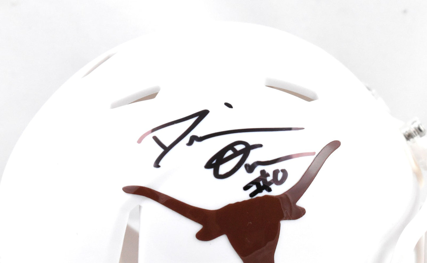 DeMarvion Overshown Autographed Texas Longhorns Speed Mini Helmet