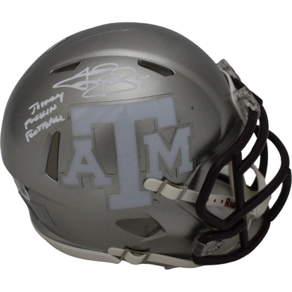 Johnny Manziel Signed Texas A&M Aggies Flash Mini Helmet (Inscription)