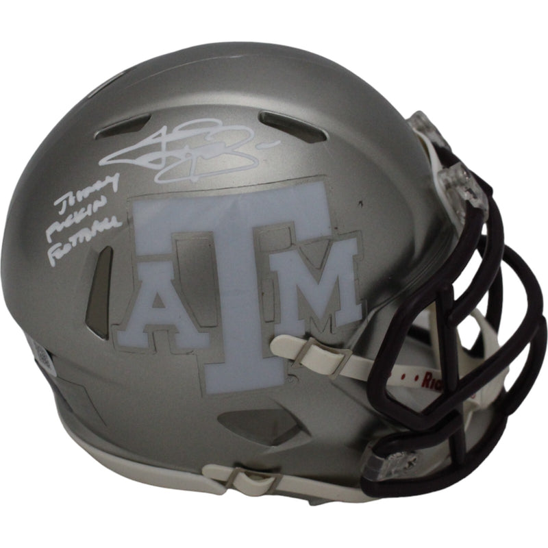 Johnny Manziel Signed Texas A&M Aggies Flash Mini Helmet (Inscription)