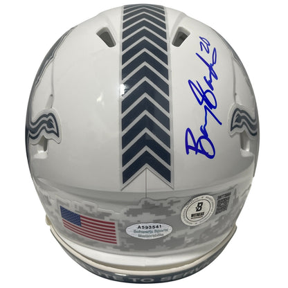 Barry Sanders Detroit Lions Signed Salute Mini Helmet (BAS Witnessed)
